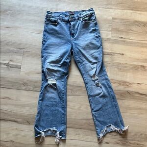 DL1961 Light Blue Distressed Straight Leg Jeans